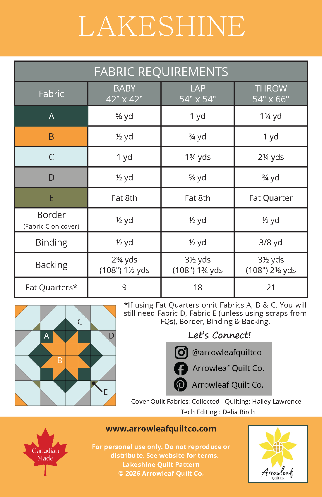 LAKESHINE Quilt Pattern - PDF Download