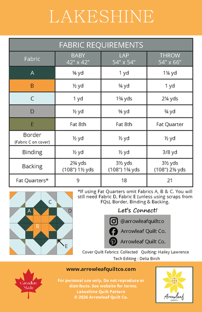 LAKESHINE Quilt Pattern - PDF Download